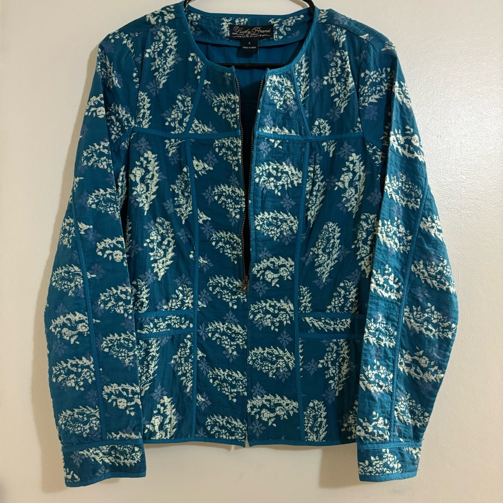 Lucky Brand Kantha Blue Quilted Jacket